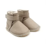 Macco Cizme imblanite bebe crem bej din piele naturala cu blana de oi