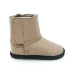 Macco cizme imblanite copii piele naturala lana barefoot primii pași bej crem