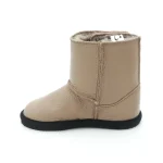 Macco cizme imblanite copii piele naturala lana barefoot primii pași bej crem
