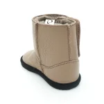 Macco cizme imblanite copii piele naturala lana barefoot primii pași bej crem
