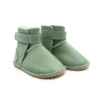 Macco Cizme imblanite bebe verde din piele naturala cu blana de oi