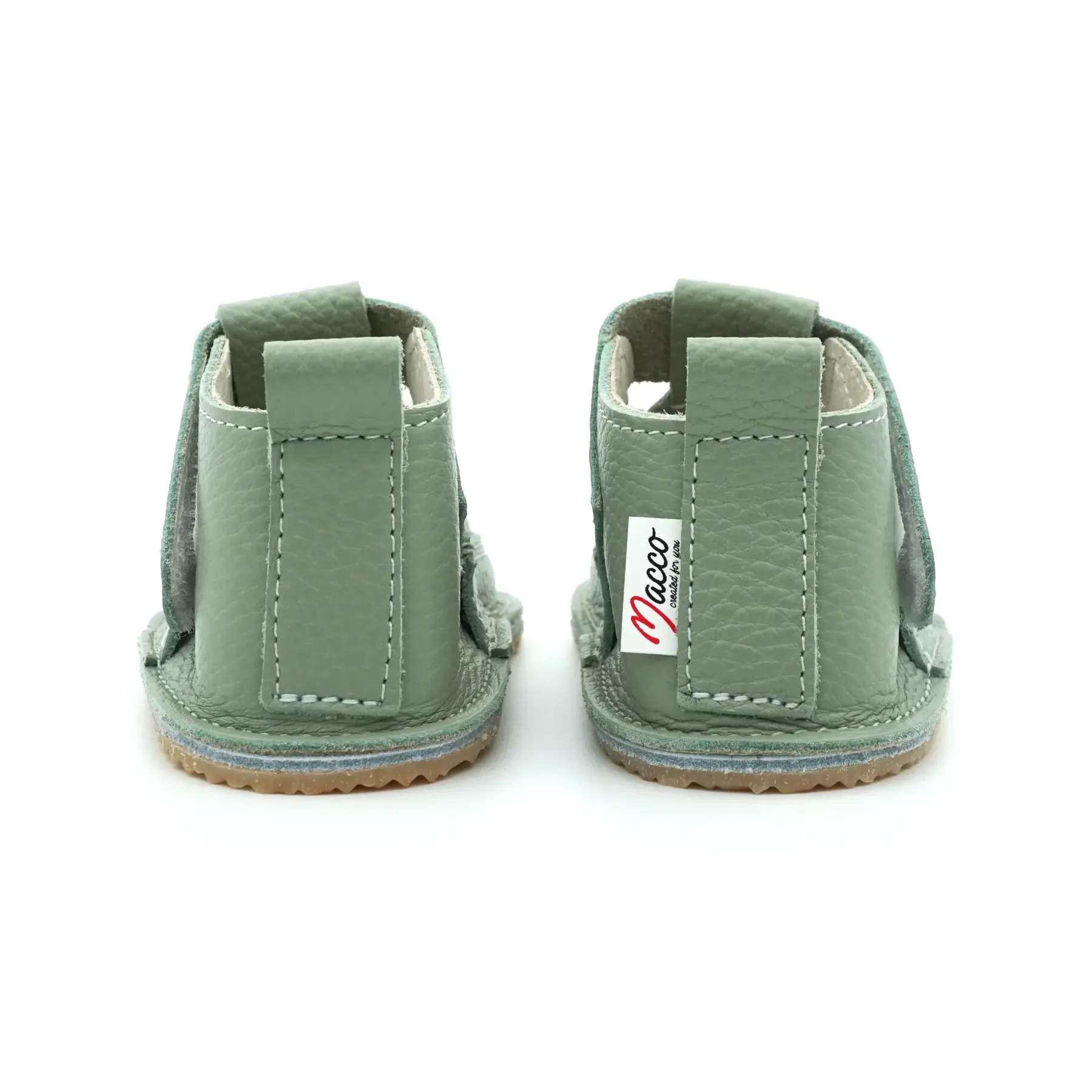 Macco pantofi barefoot primii pași bebeluși și copii verde piele naturală Macco pantofi barefoot primii pași bebeluși și copii verde piele naturală
