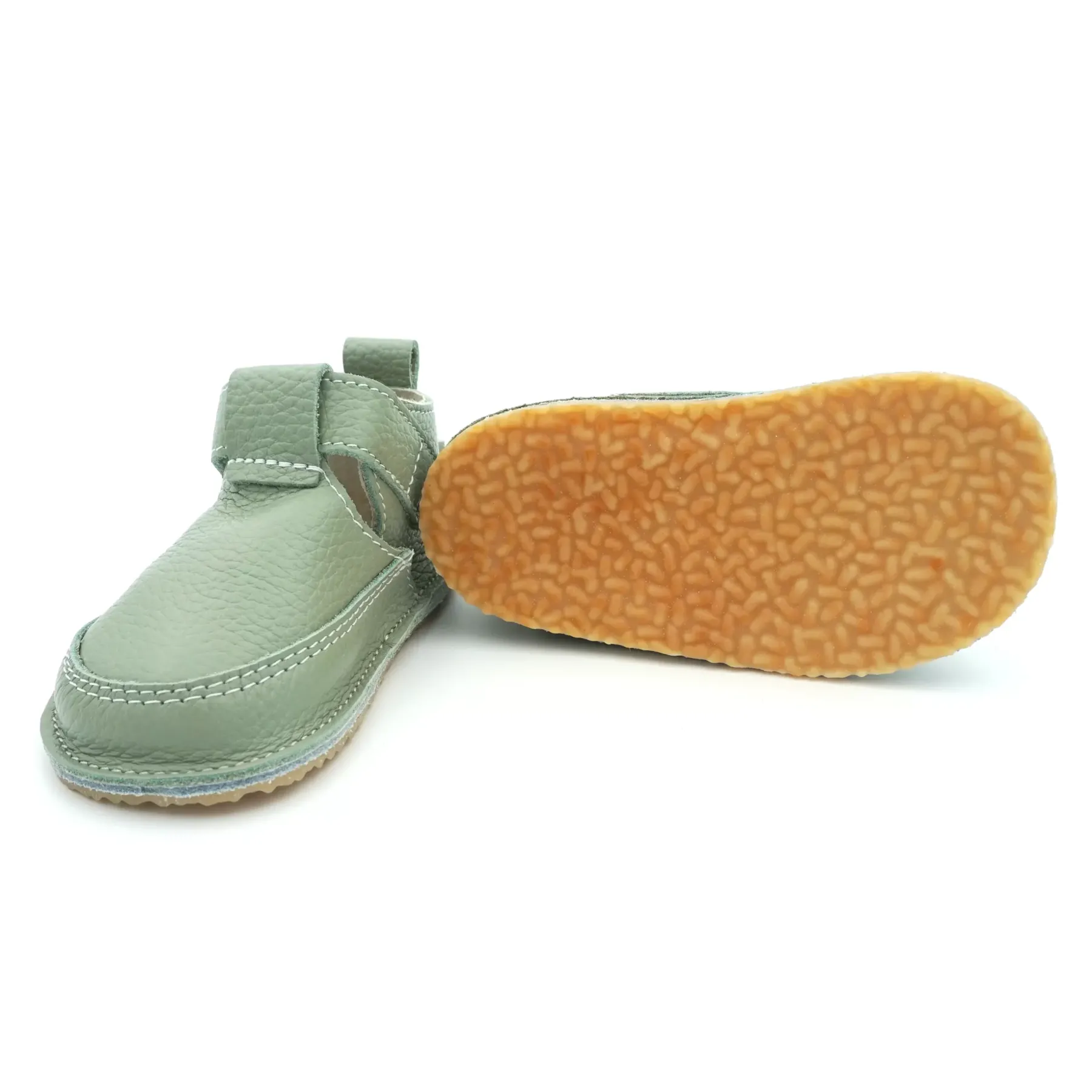 Macco pantofi barefoot primii pași bebeluși și copii verde piele naturală Macco pantofi barefoot primii pași bebeluși și copii verde piele naturală