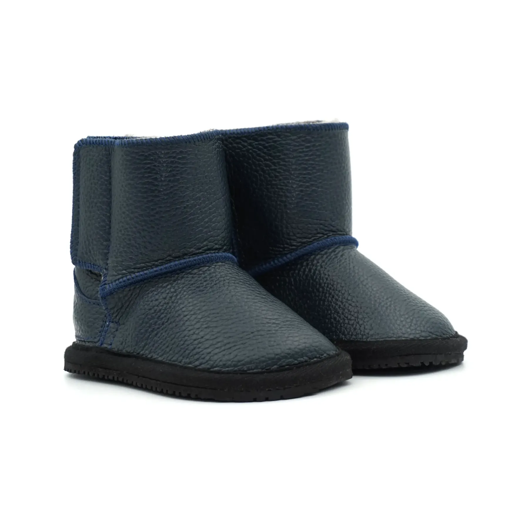 Macco cizme imblanite copii piele naturala lana barefoot primii pasi albastru Macco cizme imblanite copii piele naturala lana barefoot primii pasi albastru