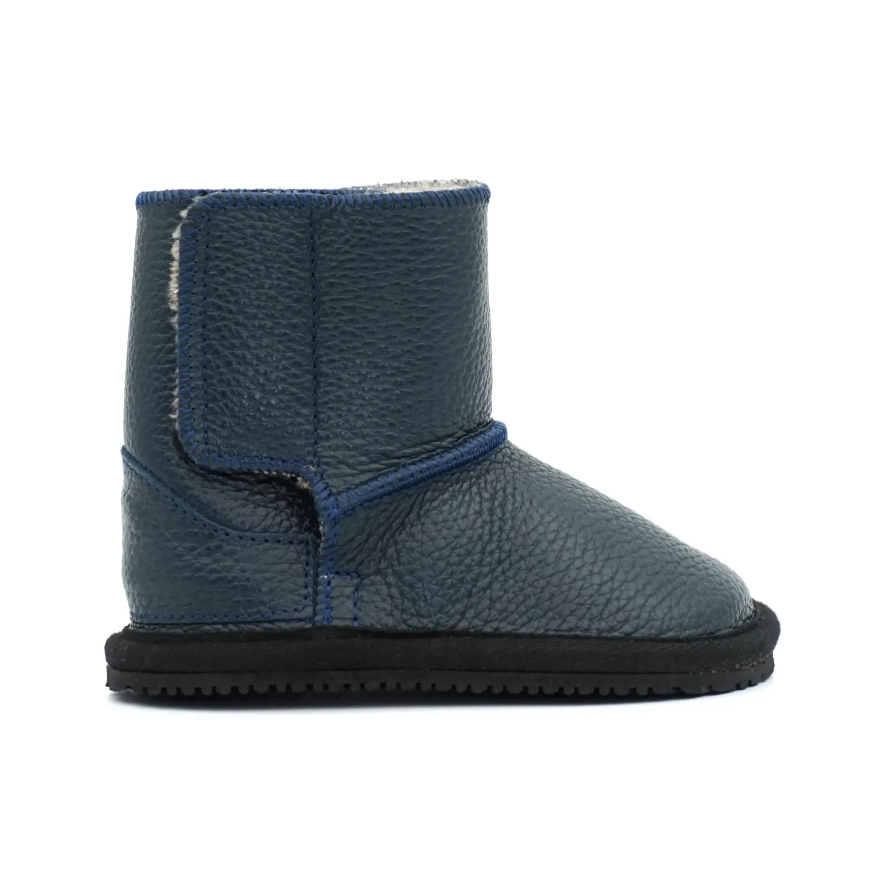 Macco cizme imblanite copii piele naturala lana barefoot primii pasi albastru Macco cizme imblanite copii piele naturala lana barefoot primii pasi albastru