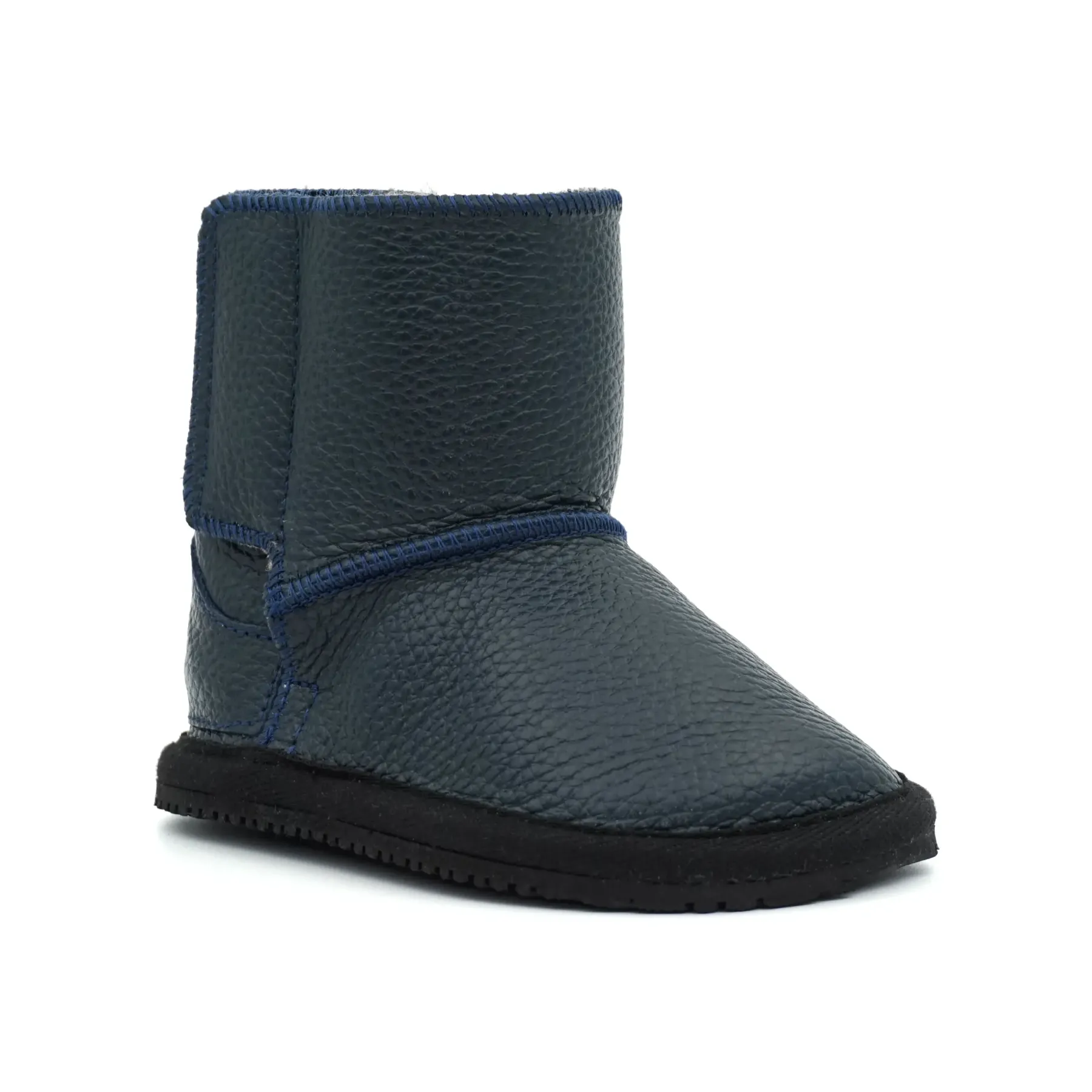 Macco cizme imblanite copii piele naturala lana barefoot primii pasi albastru Macco cizme imblanite copii piele naturala lana barefoot primii pasi albastru