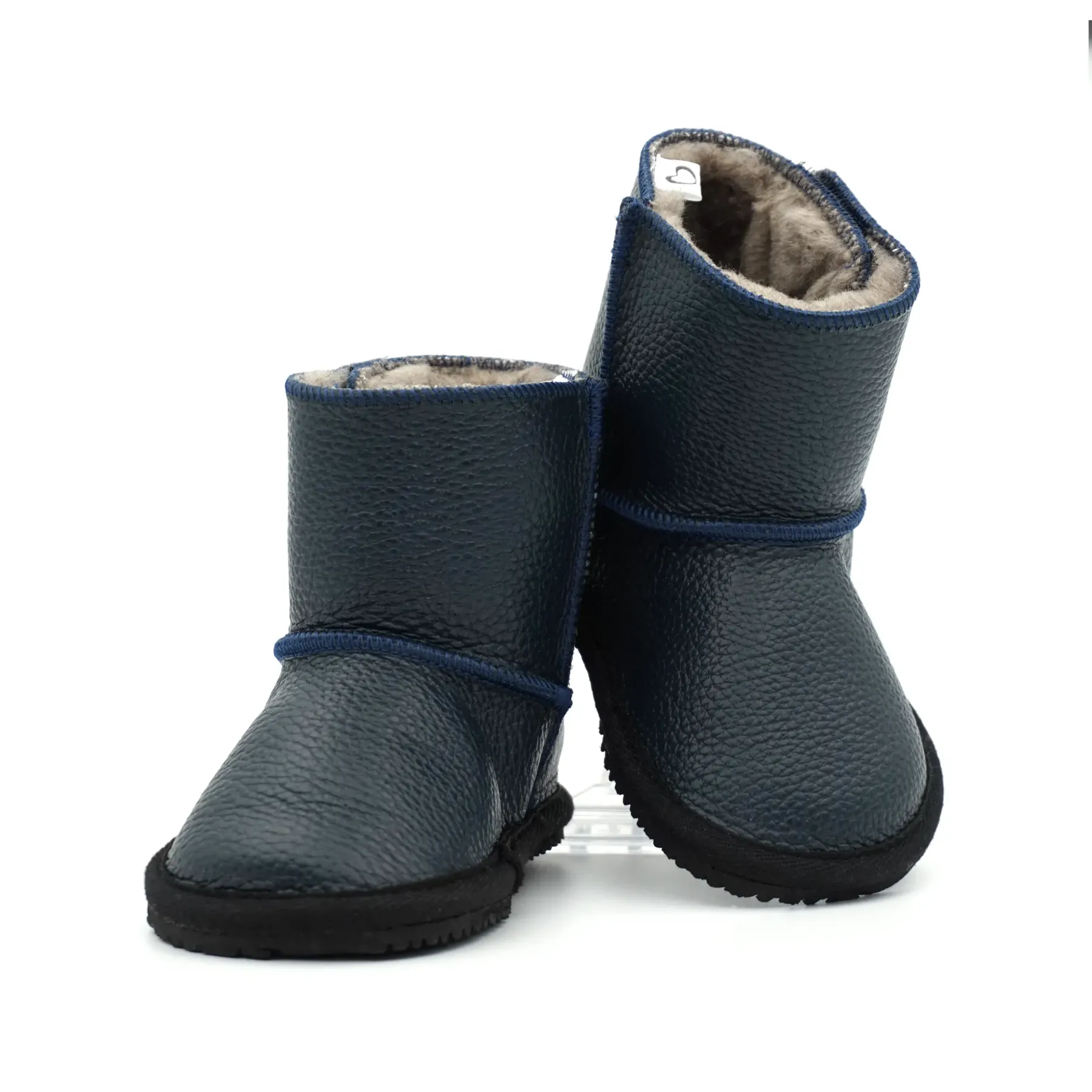 Macco cizme imblanite copii piele naturala lana barefoot primii pasi albastru Macco cizme imblanite copii piele naturala lana barefoot primii pasi albastru