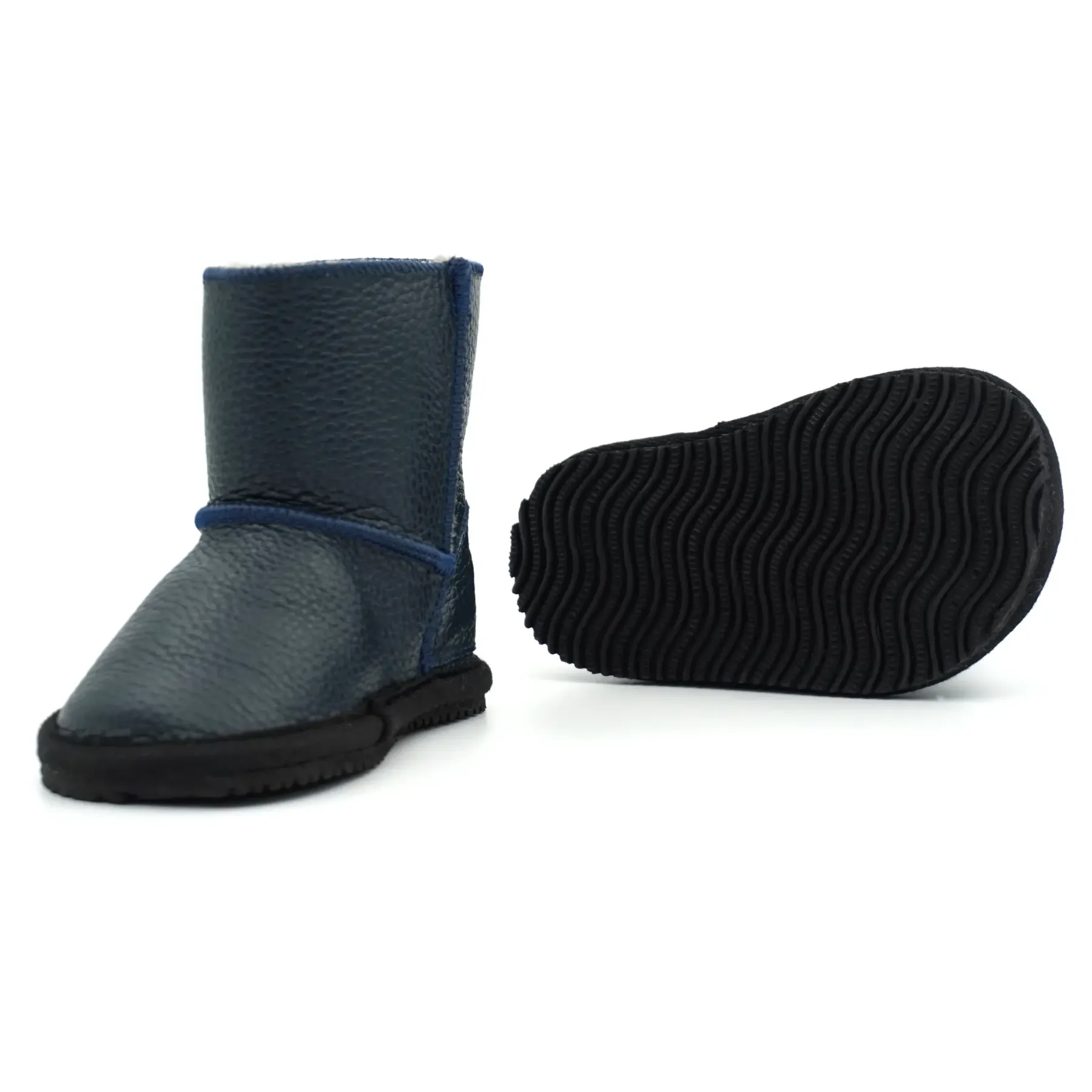 Macco cizme imblanite copii piele naturala lana barefoot primii pasi albastru Macco cizme imblanite copii piele naturala lana barefoot primii pasi albastru