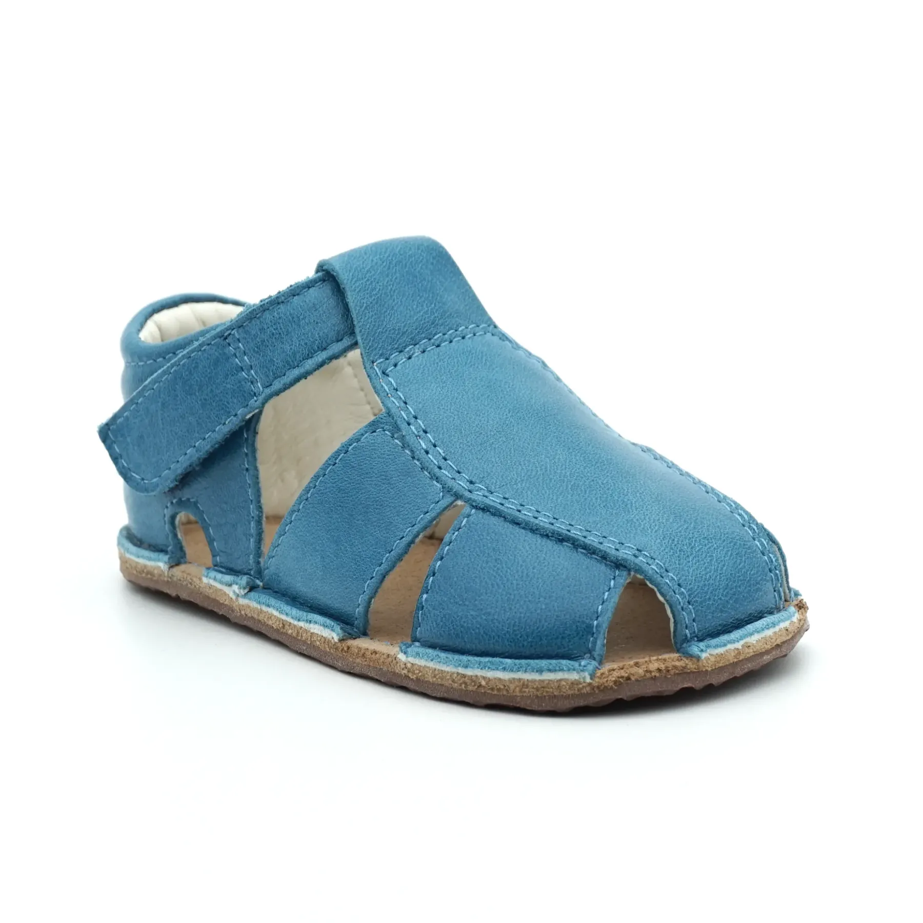 Sandale bebelusi, sandale primii pasi barefoot sandale copii baieti piele naturala albastru tipitoe Sandale bebelusi, sandale primii pasi barefoot sandale copii baieti piele naturala albastru tipitoe