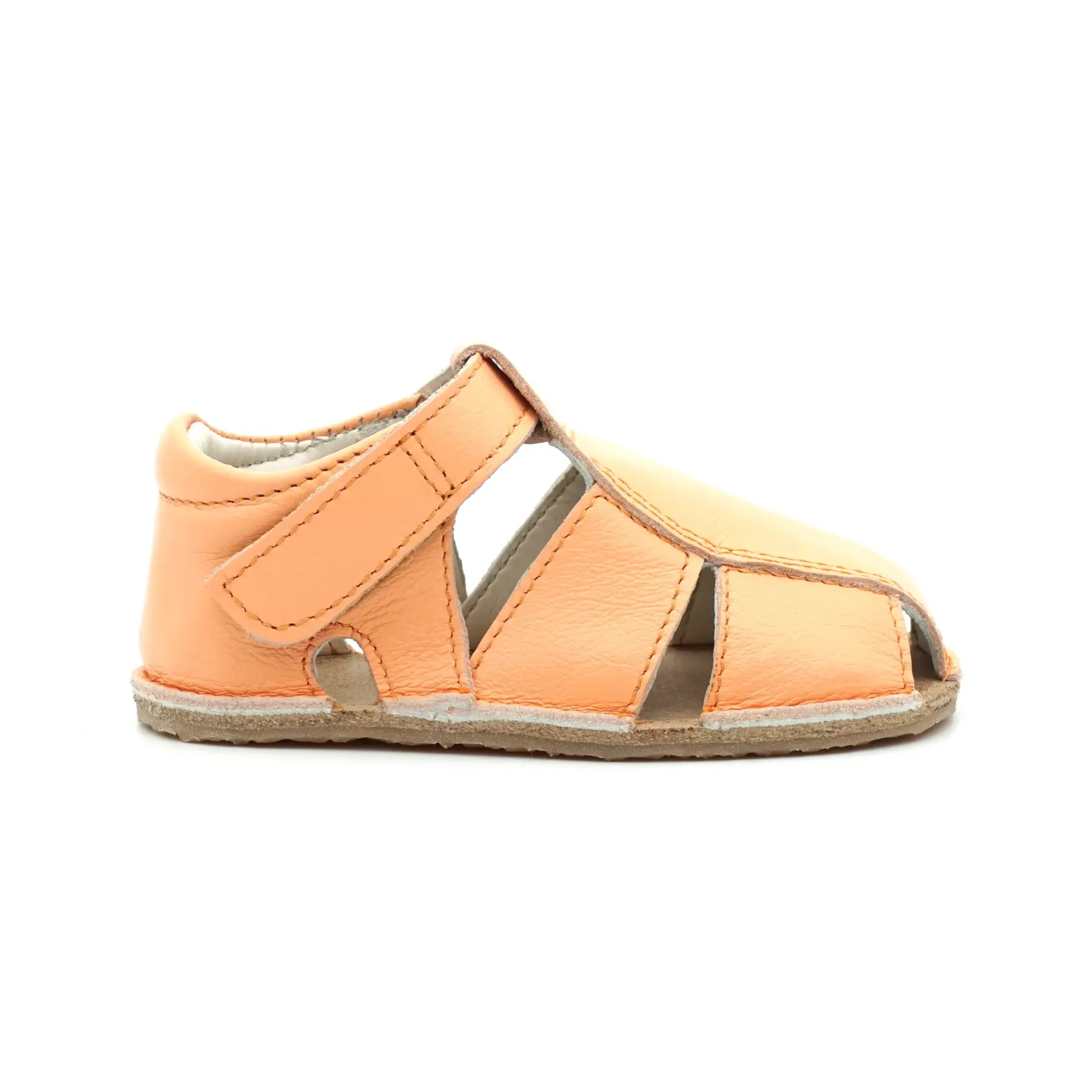 Sandale bebelusi, sandale primii pasi barefoot sandale copii fete piele naturala orange portocaliu tipitoe Sandale bebelusi, sandale primii pasi barefoot sandale copii fete piele naturala orange portocaliu tipitoe
