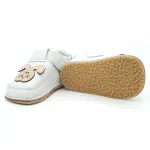 Papucei Primii Pasi Pantofi Barefoot bebe fete talpa flexibila piele naturala Alb Iepuras incaltaminte bebelusi