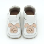 Papucei Primii Pasi Pantofi Barefoot bebe fete talpa flexibila piele naturala Alb Iepuras incaltaminte bebelusi