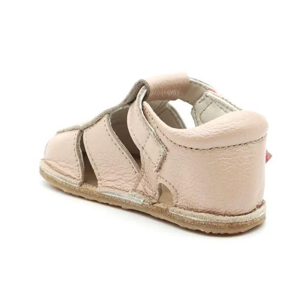 Sandale bebelusi, sandale primii pasi barefoot sandale copii fete, piele naturala, talpa flexibila, bej perlat