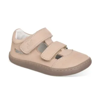 Sandale barefoot copii, piele naturala, talpa flexibila - Chetto, Bej