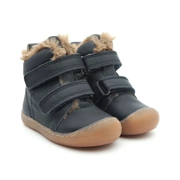 Ghete primii pasi imblanite, piele naturala, blana moale, talpa flexibila, albastru, Weestep, Spania