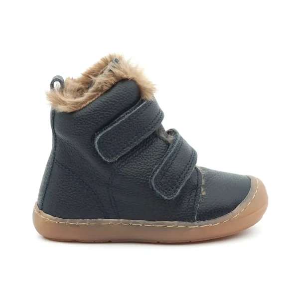 Ghete primii pasi imblanite, piele naturala, blana moale, talpa flexibila, albastru, Weestep, Spania