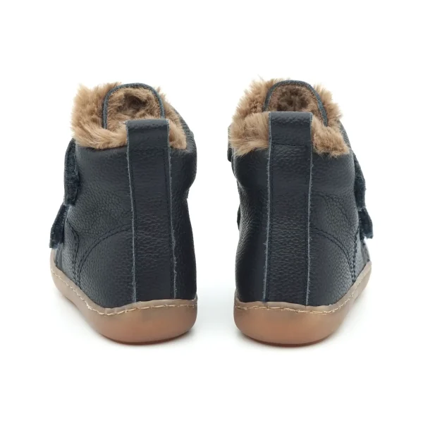 Ghete primii pasi imblanite, piele naturala, blana moale, talpa flexibila, albastru, Weestep, Spania