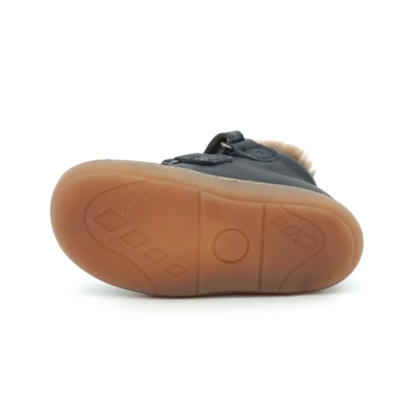 Ghete primii pasi imblanite, piele naturala, blana moale, talpa flexibila, albastru, Weestep, Spania