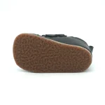 Ghete copii primii pasi imblanite, barefoot, piele naturala, baieti si fete, negru, iarna toamna