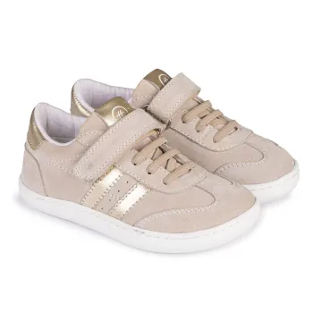 Pantofi fete barefoot copii si bebelusi, papucei primii pasi bebelusi, piele naturala, talpa flexibila, incaltaminte copii, Chetto bej