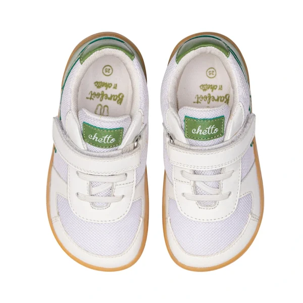 Pantofi barefoot copii si bebelusi, papucei primii pasi bebelusi, piele naturala, talpa flexibila, incaltaminte copii, Chetto, verde
