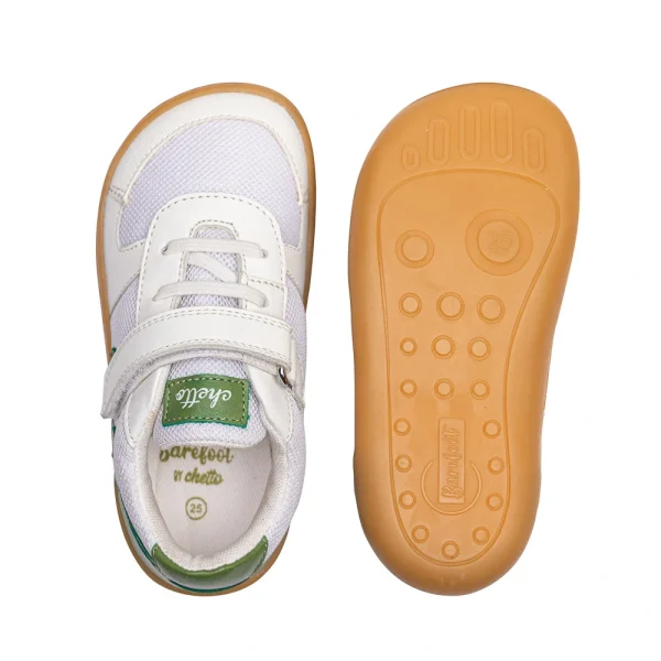 Pantofi barefoot copii si bebelusi, papucei primii pasi bebelusi, piele naturala, talpa flexibila, incaltaminte copii, Chetto, verde