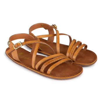 Sandale barefoot fete, piele naturala, maro, talpa flexibila, sandale copii