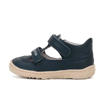 Sandale bebelusi copii, baieti si fete, primii pasi, barefoot, piele naturala, albastru, DD Step