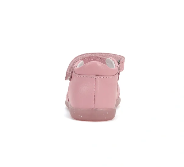 Sandale bebelusi copii, primii pasi, fete, piele naturala, inchidere velcro D.D.Step, roz floare