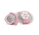 Sandale bebelusi copii, primii pasi, fete, piele naturala, inchidere velcro D.D.Step, roz floare