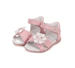 Sandale bebelusi copii, primii pasi, fete, piele naturala, inchidere velcro D.D.Step, roz floare