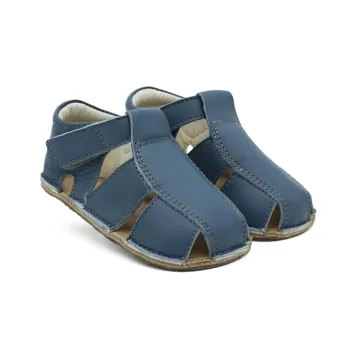 Sandale bebelusi si copii, baieti, primii pasi, barefoot, piele naturala, talpa flexibila, Royal Blue