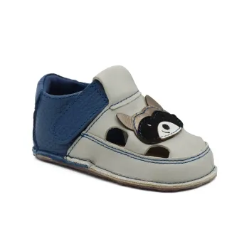 Sandale bebelusi si copii, baieti, primii pasi, barefoot, piele naturala, talpa flexibila, raton, gri