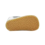 Sandale bebelusi si copii, baieti, primii pasi, barefoot, piele naturala, talpa flexibila, ursulet Baloo, alb