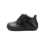 DD Step Pantofi primii pasi barefoot, baieti, piele naturala, talpa flexibila, negru
