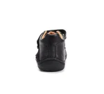 DD Step Pantofi primii pasi barefoot, baieti, piele naturala, talpa flexibila, negru