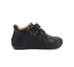 DD Step Pantofi primii pasi barefoot, baieti, piele naturala, talpa flexibila, negru