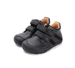 DD Step Pantofi primii pasi barefoot, baieti, piele naturala, talpa flexibila, negru