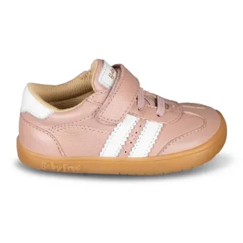 Chetto pantofi primii pasi barefoot, adidasi copii fete, piele naturala, talpa flexibila, inchidere scai, roz