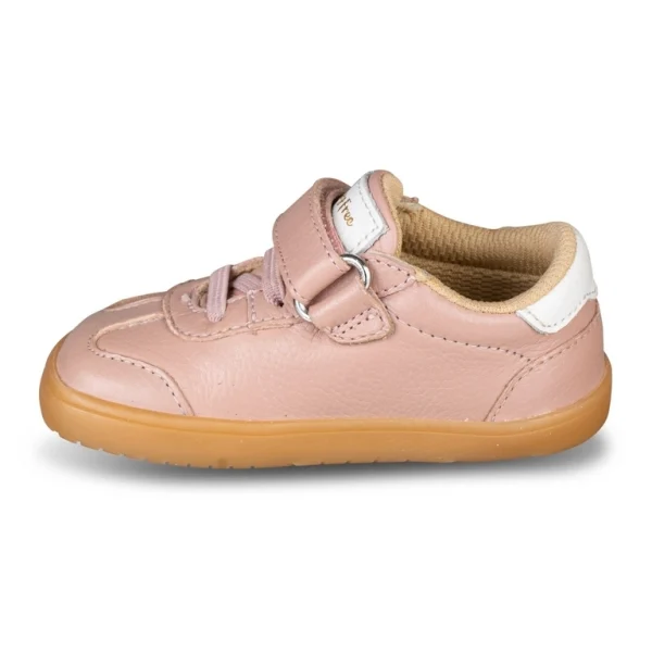 Chetto pantofi primii pasi barefoot, adidasi copii fete, piele naturala, talpa flexibila, inchidere scai, roz