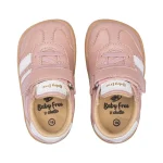Chetto pantofi primii pasi barefoot, adidasi copii fete, piele naturala, talpa flexibila, inchidere scai, roz