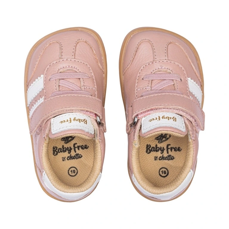 Chetto pantofi primii pasi barefoot, adidasi copii fete, piele naturala, talpa flexibila, inchidere scai, roz Chetto pantofi primii pasi barefoot, adidasi copii fete, piele naturala, talpa flexibila, inchidere scai, roz
