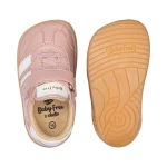 Chetto pantofi primii pasi barefoot, adidasi copii fete, piele naturala, talpa flexibila, inchidere scai, roz