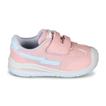 Chetto pantofi primii pasi barefoot, adidasi copii fete, piele naturala, talpa flexibila, inchidere scai, roz