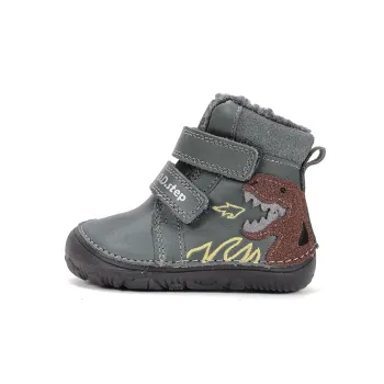 Ghete imblanite baieti, barefoot, primii pasi, piele naturala, DD Step, Dragon Kaki