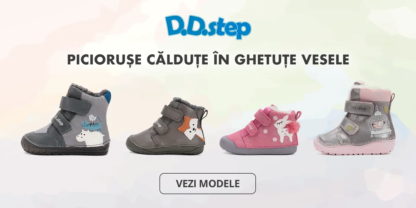 Incaltaminte copii primii pasi barefoot, ghete imblanite, piele naturala, fete si baieti, DD Step