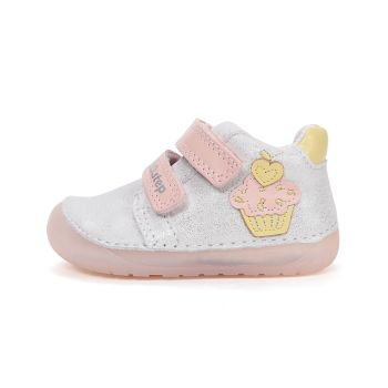 Pantofi DD Step fete, primii pasi, barefoot, talpa flexibila, piele naturala, Sidef Briosa