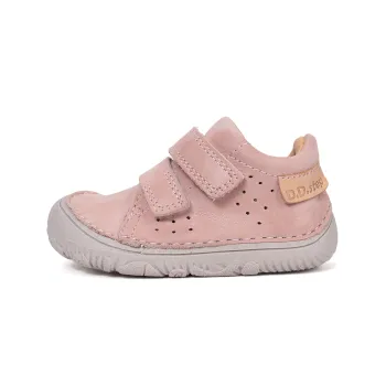 Pantofi fete barefoot, piele naturala, roz pudrat, DD Step