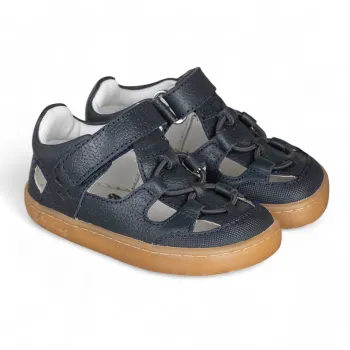 Sandale primii pasi, barefoot, piele naturala, talpa flexibila, Chetto, albastru