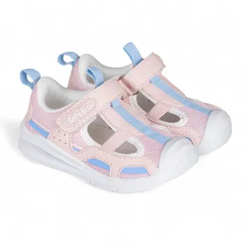 Sandale primii pasi barefoot, ultra flexibile, mesh, roz, Chetto